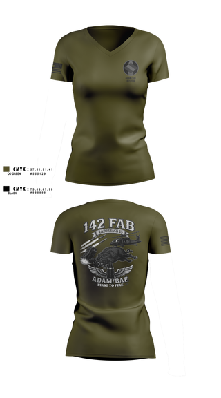 Womens Short Sleeve Vneck Shirt, 142nd, Army, Teamtime, Team time, sublimation, custom sports apparel, team uniforms, spirit wear, spiritwear, sports uniforms, custom shirts, team store, custom team store, fundraiser sports, apparel fundraiser