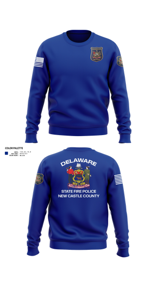 Crew Neck Sweatshirt, Delaware State Fire Polic, Police, Teamtime, Team time, sublimation, custom sports apparel, team uniforms, spirit wear, spiritwear, sports uniforms, custom shirts, team store, custom team store, fundraiser sports, apparel fundraiser