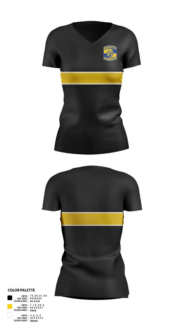 Womens Short Sleeve Vneck Shirt, The Black Knights, , Teamtime, Team time, sublimation, custom sports apparel, team uniforms, spirit wear, spiritwear, sports uniforms, custom shirts, team store, custom team store, fundraiser sports, apparel fundraiser