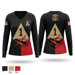 Womens Long Sleeve Vneck Shirt, 35th armored regiment, Army, Teamtime, Team time, sublimation, custom sports apparel, team uniforms, spirit wear, spiritwear, sports uniforms, custom shirts, team store, custom team store, fundraiser sports, apparel fundraiser