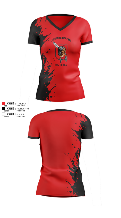 Cheyenne Central Women's Short Sleeve V-neck Shirt - 3