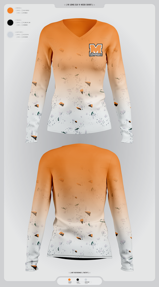Womens Long Sleeve Vneck Shirt, Menahga Braves, Women's Basketball, Teamtime, Team time, sublimation, custom sports apparel, team uniforms, spirit wear, spiritwear, sports uniforms, custom shirts, team store, custom team store, fundraiser sports, apparel fundraiser