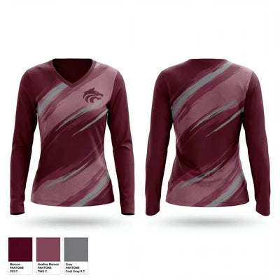 Claremont 91947304 Women's Long Sleeve V-neck Shirt - 1
