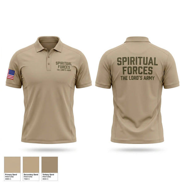 Short Sleeve Performance Polo, Spiritual Forces The Lords Army, Army, Teamtime, Team time, sublimation, custom sports apparel, team uniforms, spirit wear, spiritwear, sports uniforms, custom shirts, team store, custom team store, fundraiser sports, apparel fundraiser