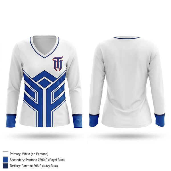 Womens Long Sleeve Vneck Shirt, TX Monsters, Baseball, Teamtime, Team time, sublimation, custom sports apparel, team uniforms, spirit wear, spiritwear, sports uniforms, custom shirts, team store, custom team store, fundraiser sports, apparel fundraiser