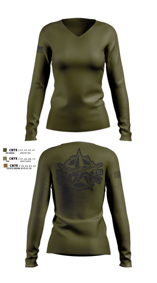 Womens Long Sleeve Vneck Shirt, SOD Covert, Police, Teamtime, Team time, sublimation, custom sports apparel, team uniforms, spirit wear, spiritwear, sports uniforms, custom shirts, team store, custom team store, fundraiser sports, apparel fundraiser