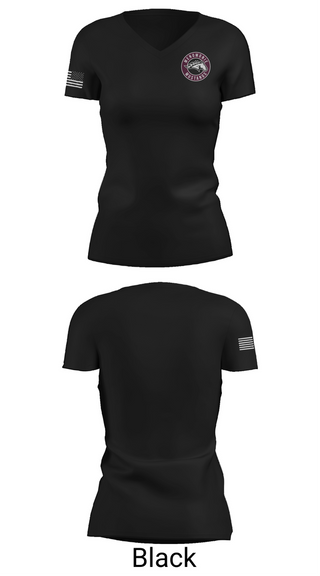 Womens Short Sleeve Vneck Shirt, Menomonie mustangs, Ice Hockey, Teamtime, Team time, sublimation, custom sports apparel, team uniforms, spirit wear, spiritwear, sports uniforms, custom shirts, team store, custom team store, fundraiser sports, apparel fundraiser