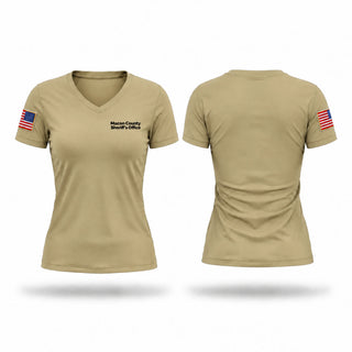 Womens Short Sleeve Vneck Shirt, Macon County Sheriff’s Office, Police, Teamtime, Team time, sublimation, custom sports apparel, team uniforms, spirit wear, spiritwear, sports uniforms, custom shirts, team store, custom team store, fundraiser sports, apparel fundraiser
