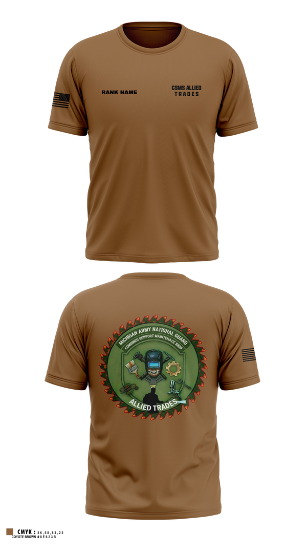Short Sleeve Performance Shirt, CSMS ALLIED TRADES, National Guard, Teamtime, Team time, sublimation, custom sports apparel, team uniforms, spirit wear, spiritwear, sports uniforms, custom shirts, team store, custom team store, fundraiser sports, apparel fundraiser