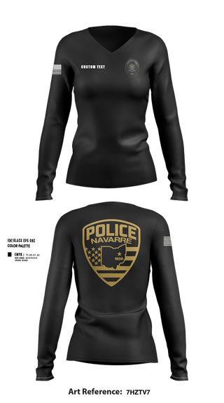 Womens Long Sleeve Vneck Shirt, Navarre Police, Police, Teamtime, Team time, sublimation, custom sports apparel, team uniforms, spirit wear, spiritwear, sports uniforms, custom shirts, team store, custom team store, fundraiser sports, apparel fundraiser