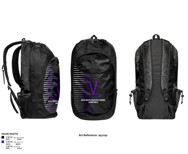 Gear Bag, Niles North Athletics Vikings Basketball, Men's Basketball, Teamtime, Team time, sublimation, custom sports apparel, team uniforms, spirit wear, spiritwear, sports uniforms, custom shirts, team store, custom team store, fundraiser sports, apparel fundraiser