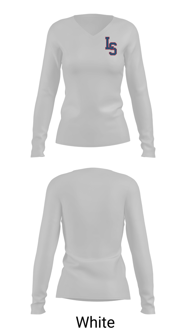 Womens Long Sleeve Vneck Shirt, Lincoln-Sudbury Warriors Golf, Golf, Teamtime, Team time, sublimation, custom sports apparel, team uniforms, spirit wear, spiritwear, sports uniforms, custom shirts, team store, custom team store, fundraiser sports, apparel fundraiser