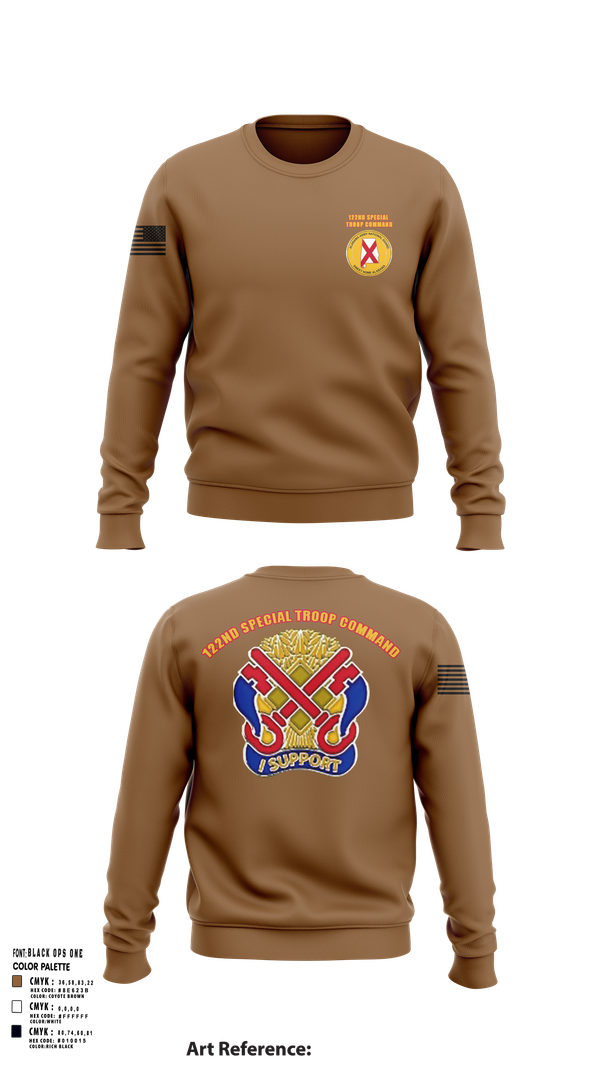 Crew Neck Sweatshirt, 122nd Special Troop Command, , Teamtime, Team time, sublimation, custom sports apparel, team uniforms, spirit wear, spiritwear, sports uniforms, custom shirts, team store, custom team store, fundraiser sports, apparel fundraiser