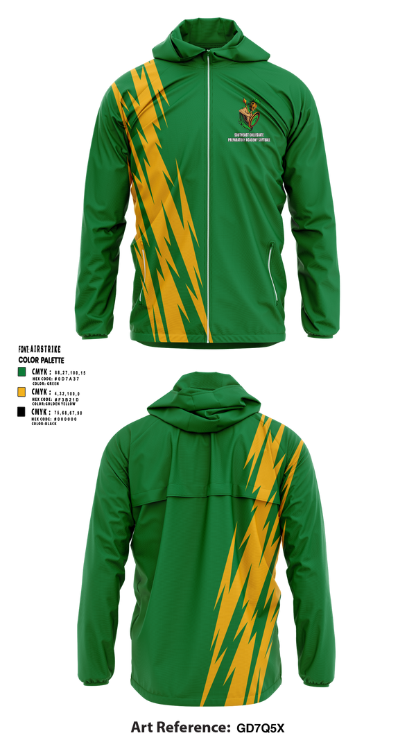 Windbreaker, Southeast Collegiate Preparatory Academy Softball, Softball, Teamtime, Team time, sublimation, custom sports apparel, team uniforms, spirit wear, spiritwear, sports uniforms, custom shirts, team store, custom team store, fundraiser sports, apparel fundraiser
