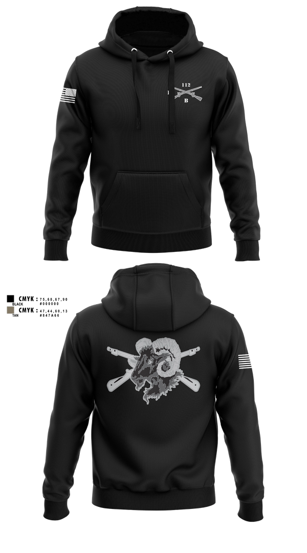Hoodie, Blacksheep Company, 1-112th Infantry, Army, Teamtime, Team time, sublimation, custom sports apparel, team uniforms, spirit wear, spiritwear, sports uniforms, custom shirts, team store, custom team store, fundraiser sports, apparel fundraiser