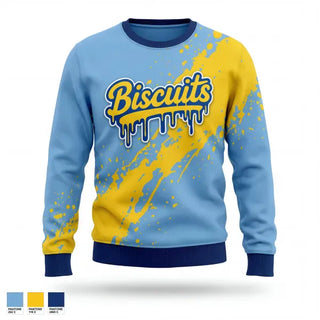 Crew Neck Sweatshirt, Biscuits, Baseball, Teamtime, Team time, sublimation, custom sports apparel, team uniforms, spirit wear, spiritwear, sports uniforms, custom shirts, team store, custom team store, fundraiser sports, apparel fundraiser