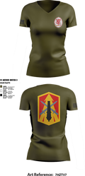3rd Battalion 13th Field Artillery Regiment 52621930 Women's Short Sleeve V-neck Shirt - 4