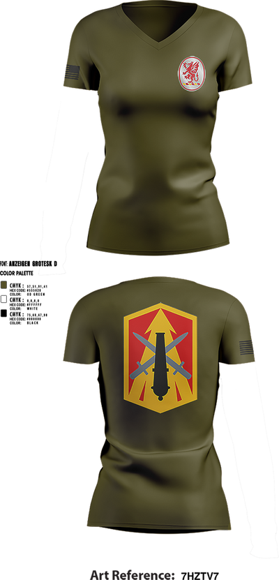 3rd Battalion 13th Field Artillery Regiment 52621930 Women's Short Sleeve V-neck Shirt - 4
