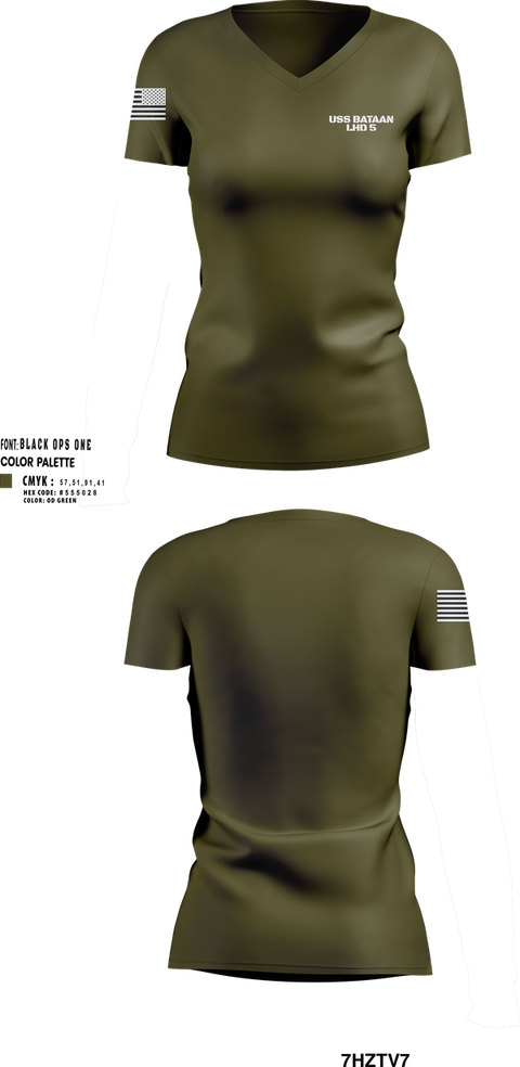 Womens Short Sleeve Vneck Shirt, USS BATAAN LHD 5, , Teamtime, Team time, sublimation, custom sports apparel, team uniforms, spirit wear, spiritwear, sports uniforms, custom shirts, team store, custom team store, fundraiser sports, apparel fundraiser