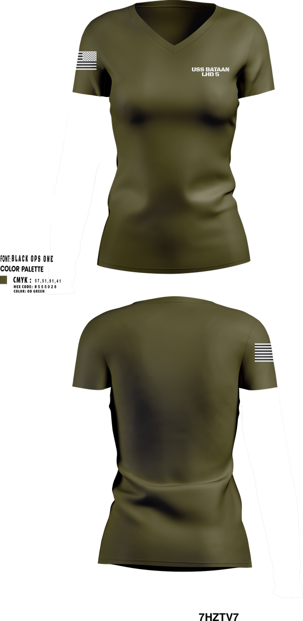 Womens Short Sleeve Vneck Shirt, USS BATAAN LHD 5, , Teamtime, Team time, sublimation, custom sports apparel, team uniforms, spirit wear, spiritwear, sports uniforms, custom shirts, team store, custom team store, fundraiser sports, apparel fundraiser