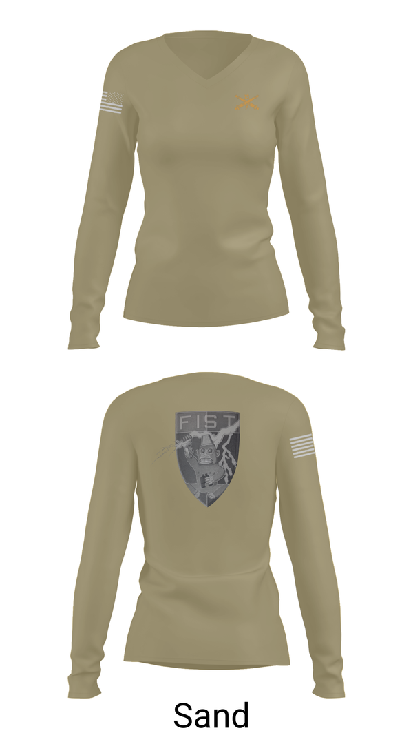 Womens Long Sleeve Vneck Shirt, HHB 113th FA / FIST, , Teamtime, Team time, sublimation, custom sports apparel, team uniforms, spirit wear, spiritwear, sports uniforms, custom shirts, team store, custom team store, fundraiser sports, apparel fundraiser