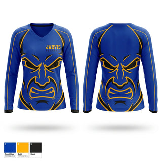 Womens Long Sleeve Vneck Shirt, Jarvis Christian Softball, Softball, Teamtime, Team time, sublimation, custom sports apparel, team uniforms, spirit wear, spiritwear, sports uniforms, custom shirts, team store, custom team store, fundraiser sports, apparel fundraiser