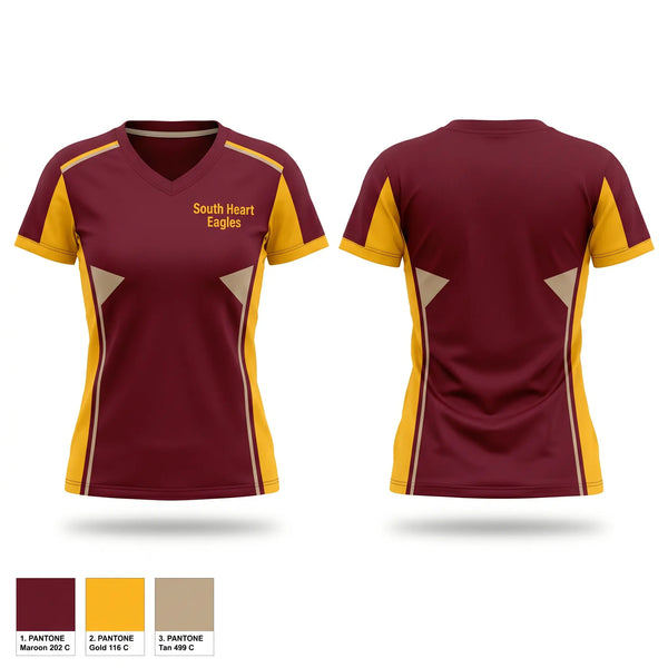 Womens Short Sleeve Vneck Shirt, South Heart Eagles, Baseball, Teamtime, Team time, sublimation, custom sports apparel, team uniforms, spirit wear, spiritwear, sports uniforms, custom shirts, team store, custom team store, fundraiser sports, apparel fundraiser