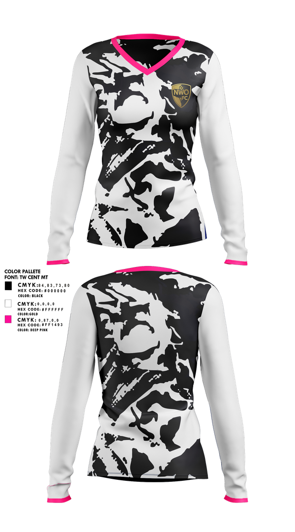 Womens Long Sleeve Vneck Shirt, Northwest Optimist FC, Men's Soccer, Teamtime, Team time, sublimation, custom sports apparel, team uniforms, spirit wear, spiritwear, sports uniforms, custom shirts, team store, custom team store, fundraiser sports, apparel fundraiser
