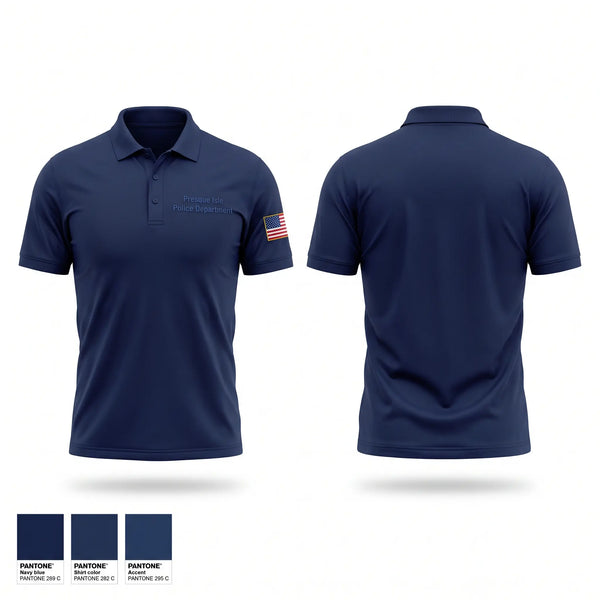 Short Sleeve Performance Polo, Presque Isle Police Department, Police, Teamtime, Team time, sublimation, custom sports apparel, team uniforms, spirit wear, spiritwear, sports uniforms, custom shirts, team store, custom team store, fundraiser sports, apparel fundraiser