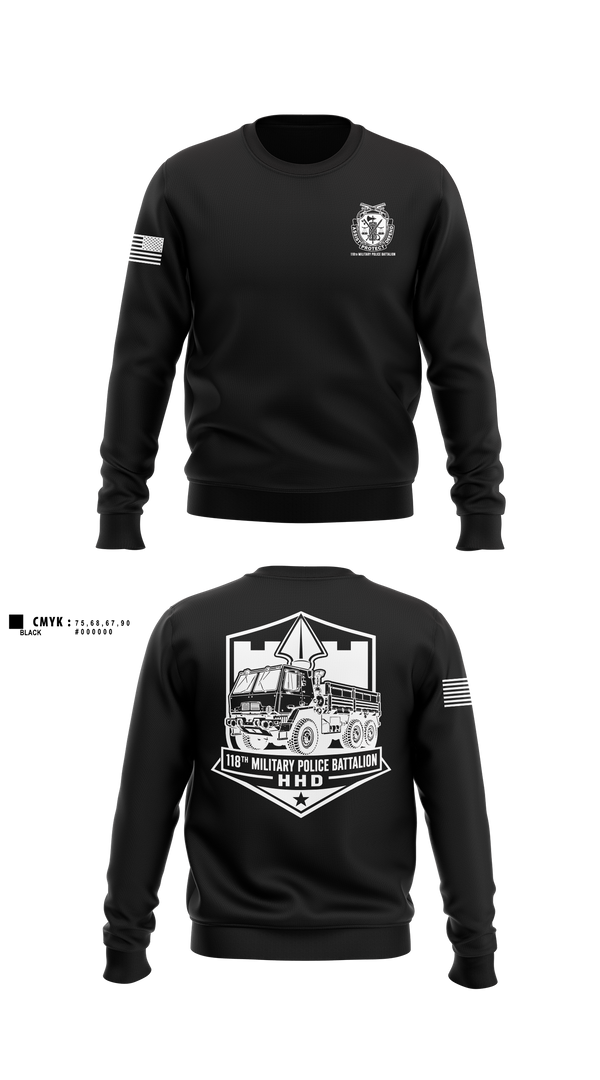 Crew Neck Sweatshirt, 118th Military Police Battalion, National Guard, Teamtime, Team time, sublimation, custom sports apparel, team uniforms, spirit wear, spiritwear, sports uniforms, custom shirts, team store, custom team store, fundraiser sports, apparel fundraiser