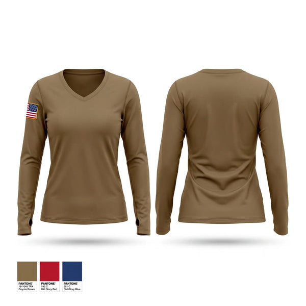 Womens Long Sleeve Vneck Shirt, NCG 1, Navy, Teamtime, Team time, sublimation, custom sports apparel, team uniforms, spirit wear, spiritwear, sports uniforms, custom shirts, team store, custom team store, fundraiser sports, apparel fundraiser