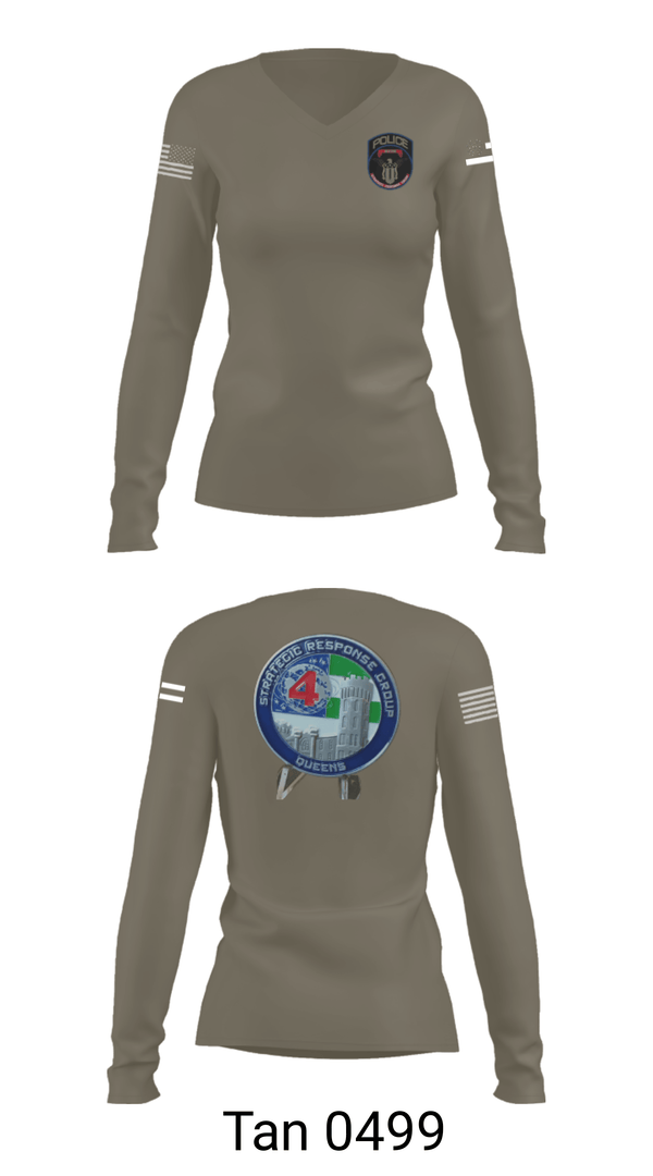 Women's Long Sleeve Vneck Shirt, SRG 4, Police, Teamtime, Team time, sublimation, custom sports apparel, team uniforms, spirit wear, spiritwear, sports uniforms, custom shirts, team store, custom team store, fundraiser sports, apparel fundraiser