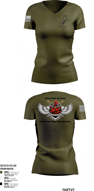 Women's Short Sleeve Vneck Shirt, Fox troop, Army, Teamtime, Team time, sublimation, custom sports apparel, team uniforms, spirit wear, spiritwear, sports uniforms, custom shirts, team store, custom team store, fundraiser sports, apparel fundraiser