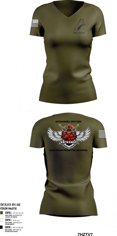 Fox troop 31876072 Women's Short Sleeve V-neck Shirt - 2