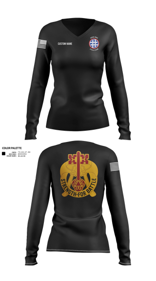Womens Long Sleeve Vneck Shirt, 373rd CSSB, Army, Teamtime, Team time, sublimation, custom sports apparel, team uniforms, spirit wear, spiritwear, sports uniforms, custom shirts, team store, custom team store, fundraiser sports, apparel fundraiser