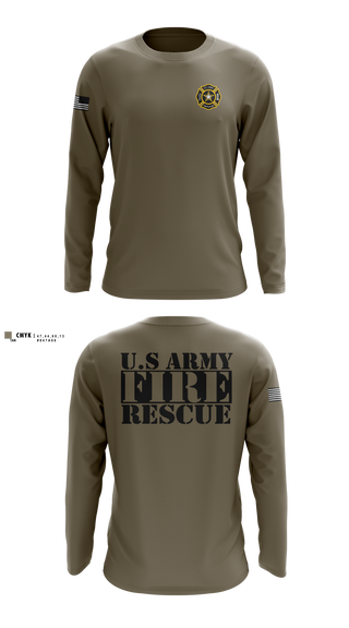 Long Sleeve Performance Shirt, U. S. ARMY FIRE RESCUE, Army, Teamtime, Team time, sublimation, custom sports apparel, team uniforms, spirit wear, spiritwear, sports uniforms, custom shirts, team store, custom team store, fundraiser sports, apparel fundraiser