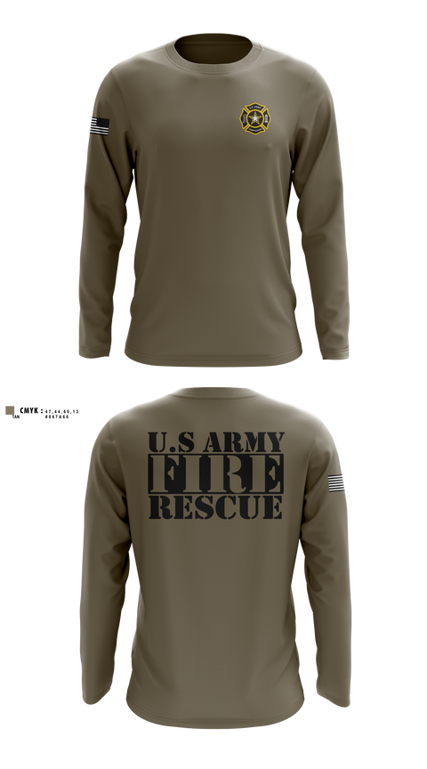 Long Sleeve Performance Shirt, U. S. ARMY FIRE RESCUE, Army, Teamtime, Team time, sublimation, custom sports apparel, team uniforms, spirit wear, spiritwear, sports uniforms, custom shirts, team store, custom team store, fundraiser sports, apparel fundraiser