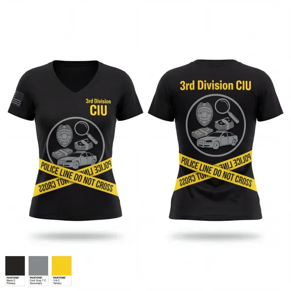 Womens Short Sleeve Vneck Shirt, 3rd Division CIU, Police, Teamtime, Team time, sublimation, custom sports apparel, team uniforms, spirit wear, spiritwear, sports uniforms, custom shirts, team store, custom team store, fundraiser sports, apparel fundraiser