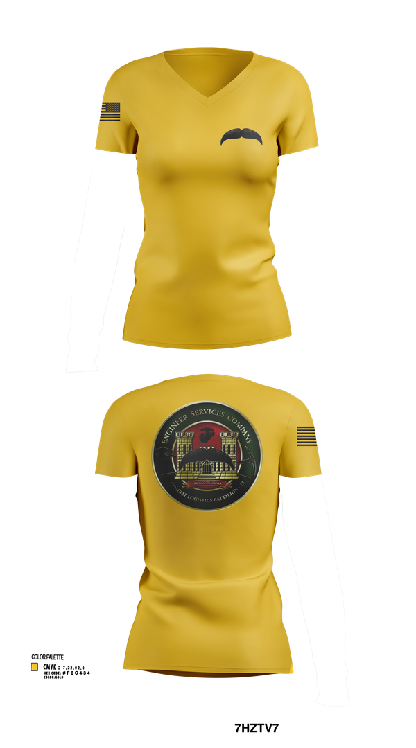 Womens Short Sleeve Vneck Shirt, Engineers Services Company, Marines, Teamtime, Team time, sublimation, custom sports apparel, team uniforms, spirit wear, spiritwear, sports uniforms, custom shirts, team store, custom team store, fundraiser sports, apparel fundraiser