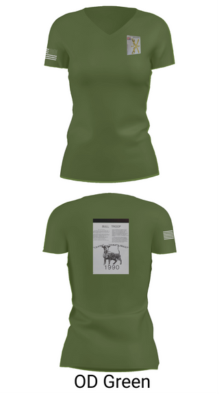 Womens Short Sleeve Vneck Shirt, 2nd Armored Cavalry Regiment, , Teamtime, Team time, sublimation, custom sports apparel, team uniforms, spirit wear, spiritwear, sports uniforms, custom shirts, team store, custom team store, fundraiser sports, apparel fundraiser