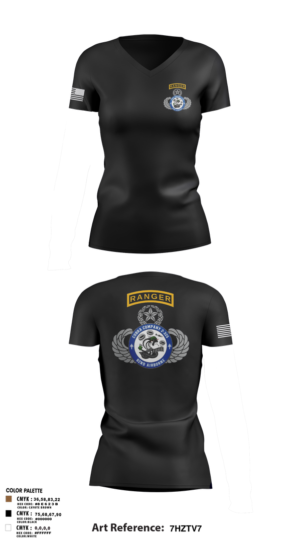 Womens Short Sleeve Vneck Shirt, Cobra Company, , Teamtime, Team time, sublimation, custom sports apparel, team uniforms, spirit wear, spiritwear, sports uniforms, custom shirts, team store, custom team store, fundraiser sports, apparel fundraiser