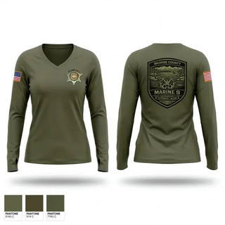 Womens Long Sleeve Vneck Shirt, Marine9, Police, Teamtime, Team time, sublimation, custom sports apparel, team uniforms, spirit wear, spiritwear, sports uniforms, custom shirts, team store, custom team store, fundraiser sports, apparel fundraiser