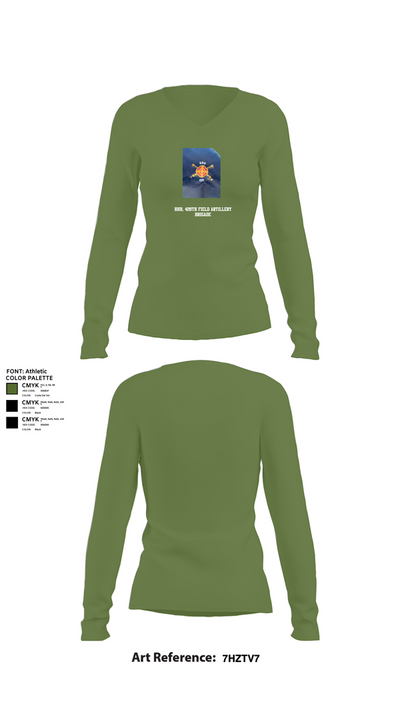 HHB, 428th Field Artillery Brigade 81466610 Women's Long Sleeve V-neck Shirt - 42