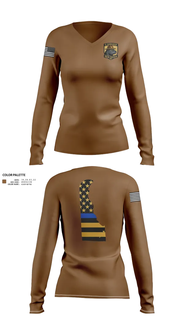 Womens Long Sleeve Vneck Shirt, C-Squad, Police, Teamtime, Team time, sublimation, custom sports apparel, team uniforms, spirit wear, spiritwear, sports uniforms, custom shirts, team store, custom team store, fundraiser sports, apparel fundraiser
