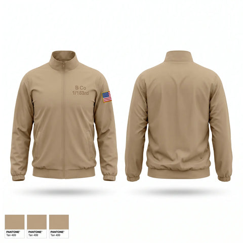 Windbreaker, B Co 1-163rd, National Guard, Teamtime, Team time, sublimation, custom sports apparel, team uniforms, spirit wear, spiritwear, sports uniforms, custom shirts, team store, custom team store, fundraiser sports, apparel fundraiser