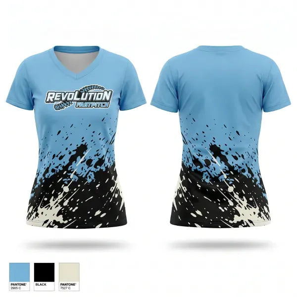 Womens Short Sleeve Vneck Shirt, Northampton Revolution, Softball, Teamtime, Team time, sublimation, custom sports apparel, team uniforms, spirit wear, spiritwear, sports uniforms, custom shirts, team store, custom team store, fundraiser sports, apparel fundraiser