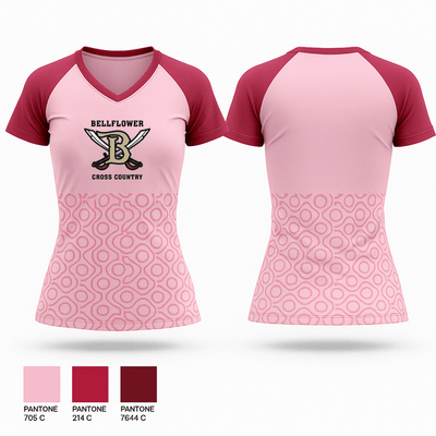 Bellflower Cross Country 34240579 Women's Short Sleeve V-neck Shirt - 1