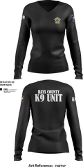 Hays County Sheriff’s Office 39669531 Women's Long Sleeve V-neck Shirt - 401