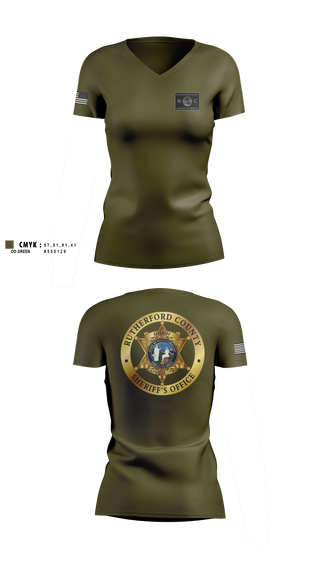 Womens Short Sleeve Vneck Shirt, Rutherford County Sheriff’s Office, Police, Teamtime, Team time, sublimation, custom sports apparel, team uniforms, spirit wear, spiritwear, sports uniforms, custom shirts, team store, custom team store, fundraiser sports, apparel fundraiser