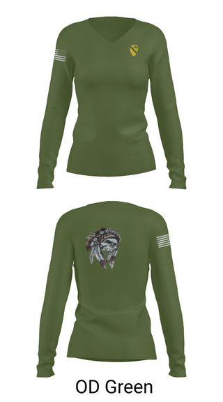 Womens Long Sleeve Vneck Shirt, 6-9 Cavalry Regiment, , Teamtime, Team time, sublimation, custom sports apparel, team uniforms, spirit wear, spiritwear, sports uniforms, custom shirts, team store, custom team store, fundraiser sports, apparel fundraiser